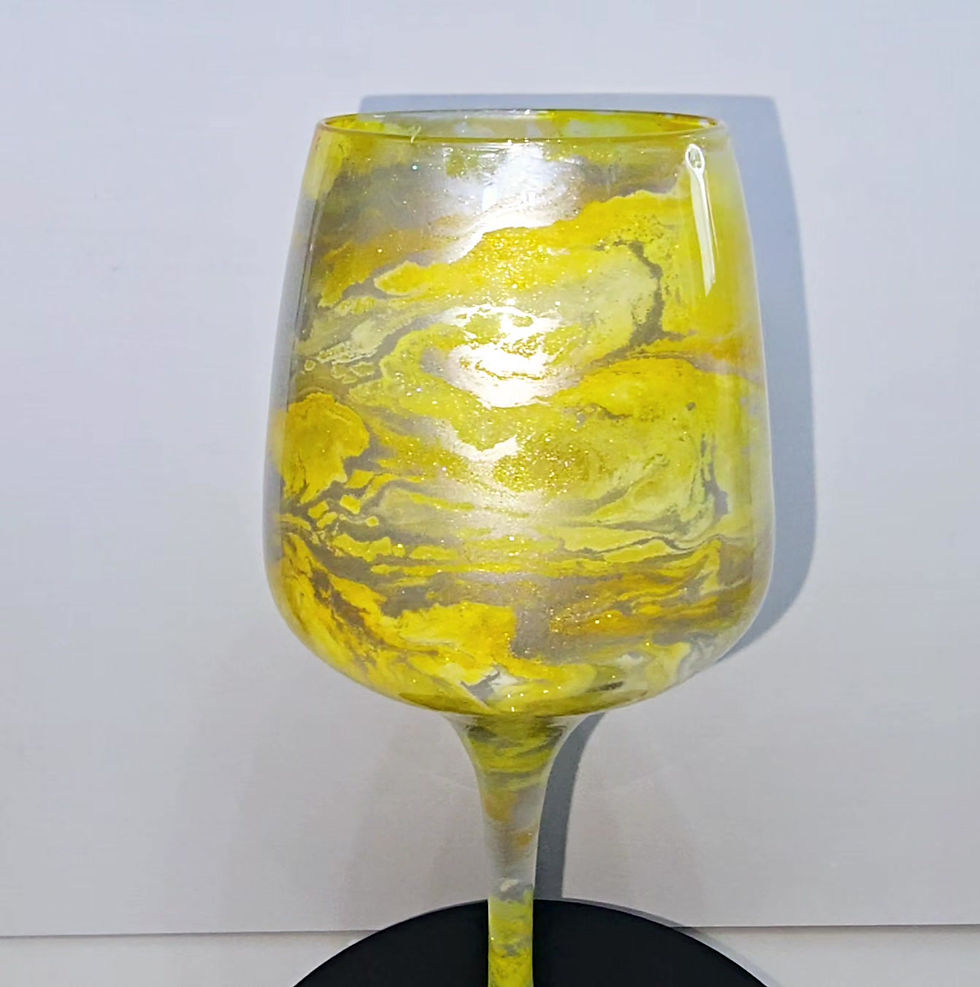 Thumbnail: Yellow & Silver Wine Glass