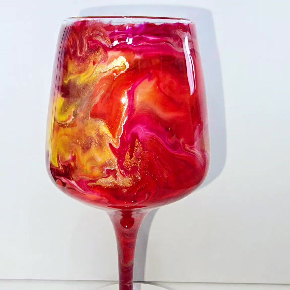 Thumbnail: Red, Yellow & Pink Wine Glass