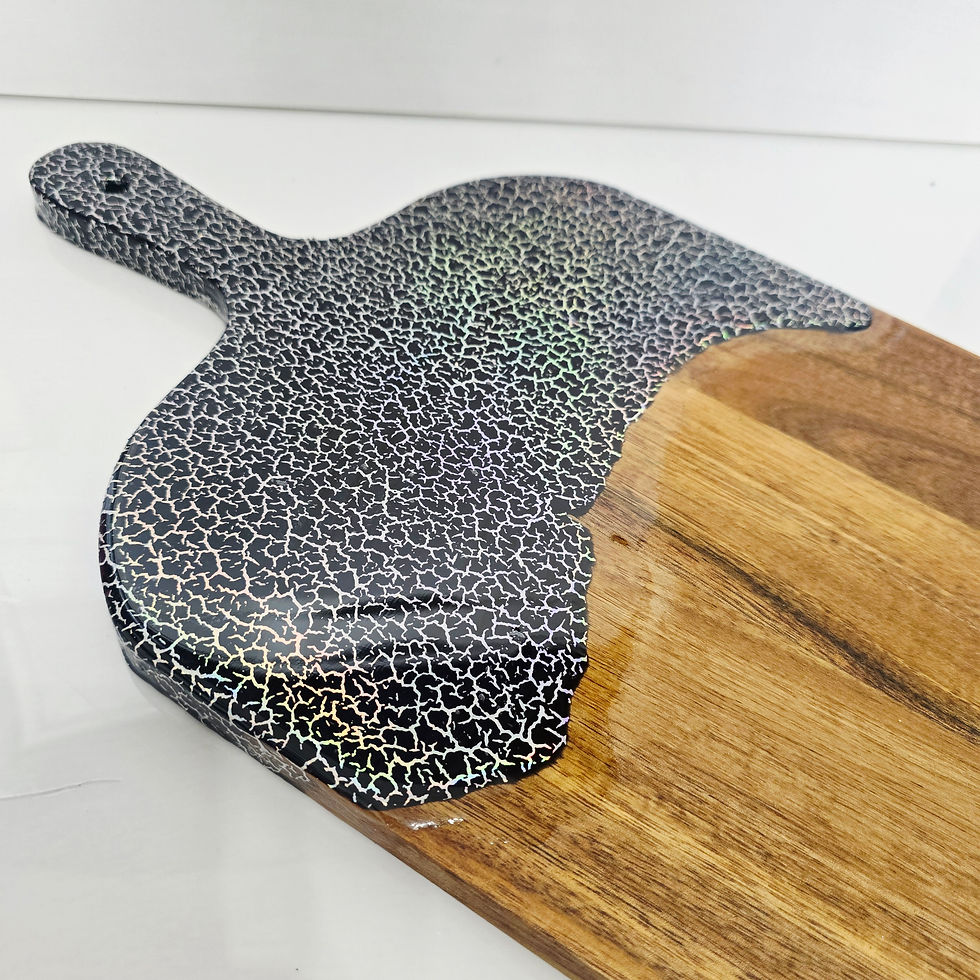 Thumbnail: Black & Silver Crackle Serving Board