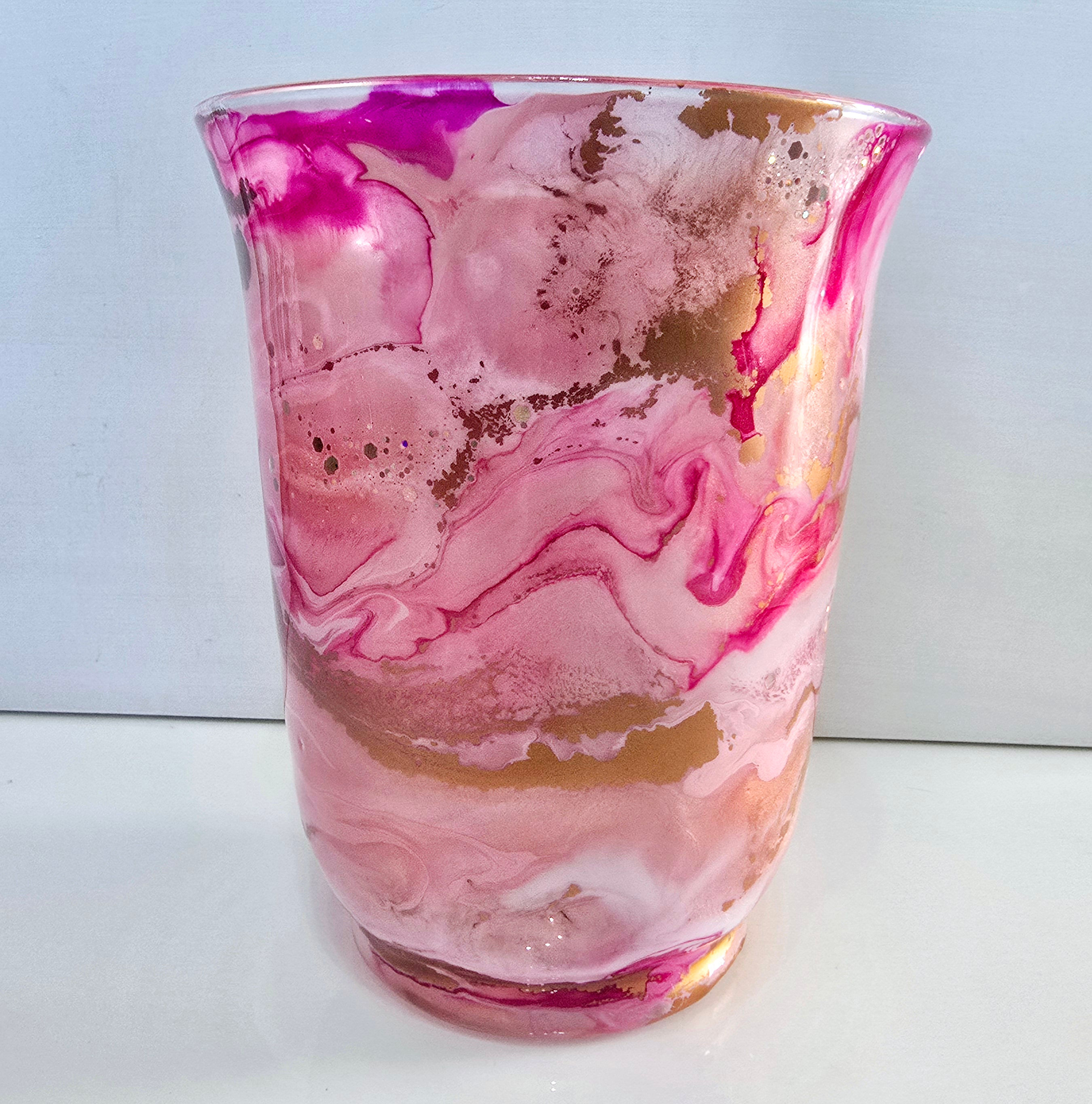 Pinks & Copper Lantern Vase