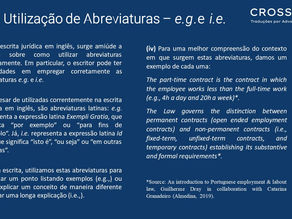 Sobre a utilização de abreviaturas na escrita jurídica em inglês: