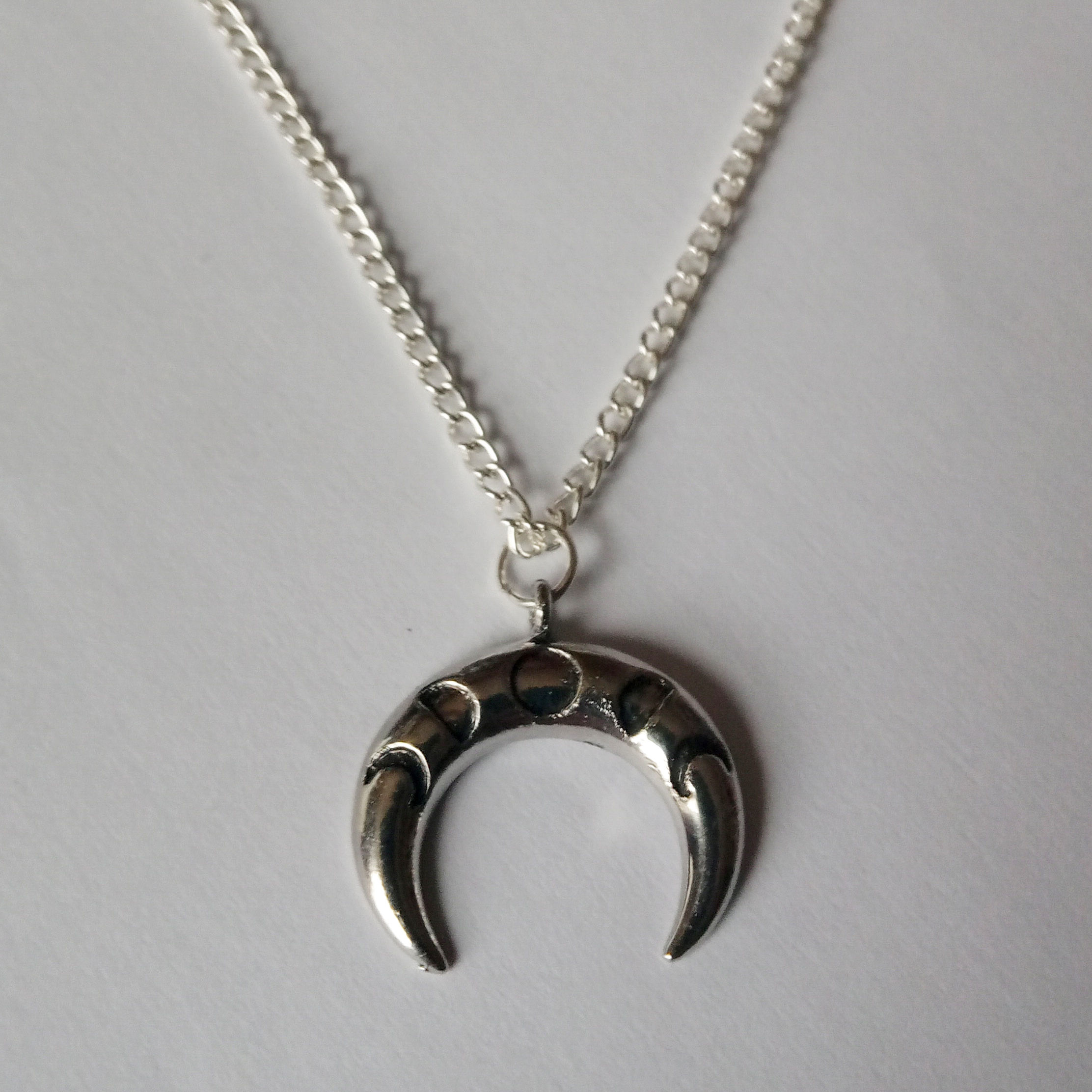 Silver Plate Moon Phase Necklace