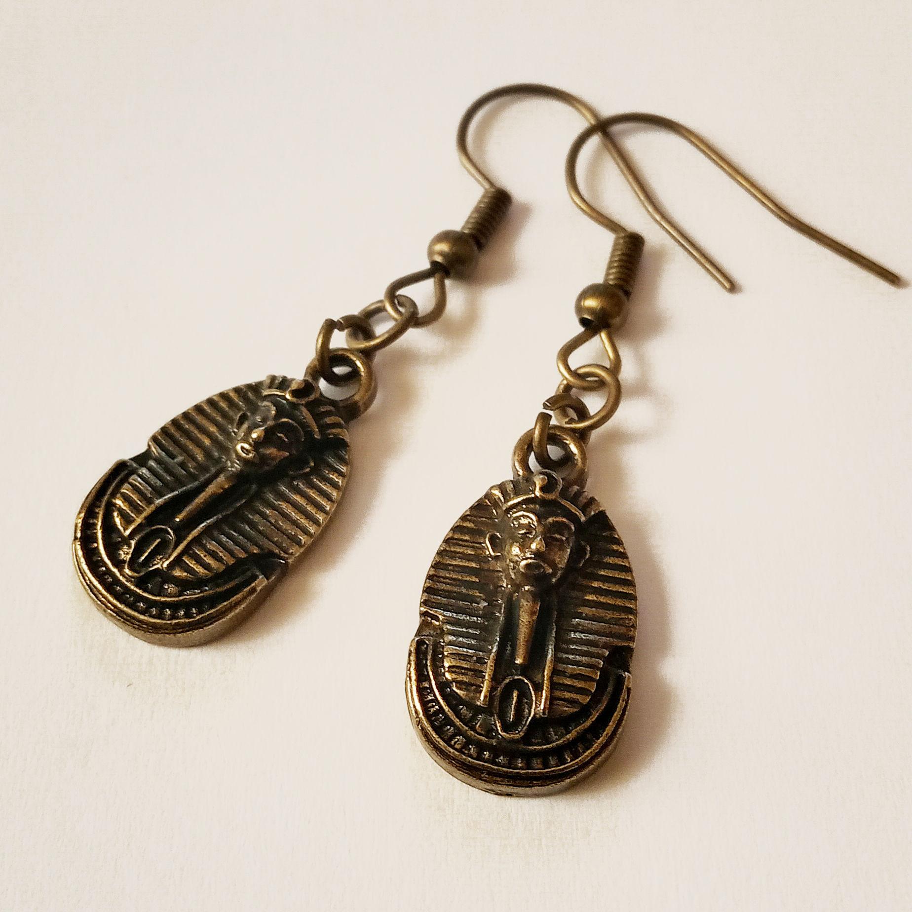 Bronze Tutankhamun Earrings
