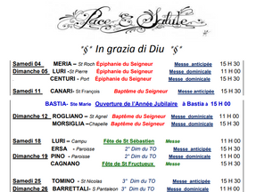 Offices religieux - Janvier 2025