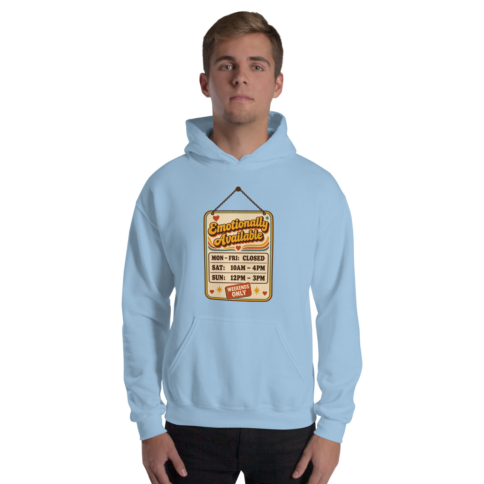 Emotionally Available Weekends Only Funny Retro Hoodie