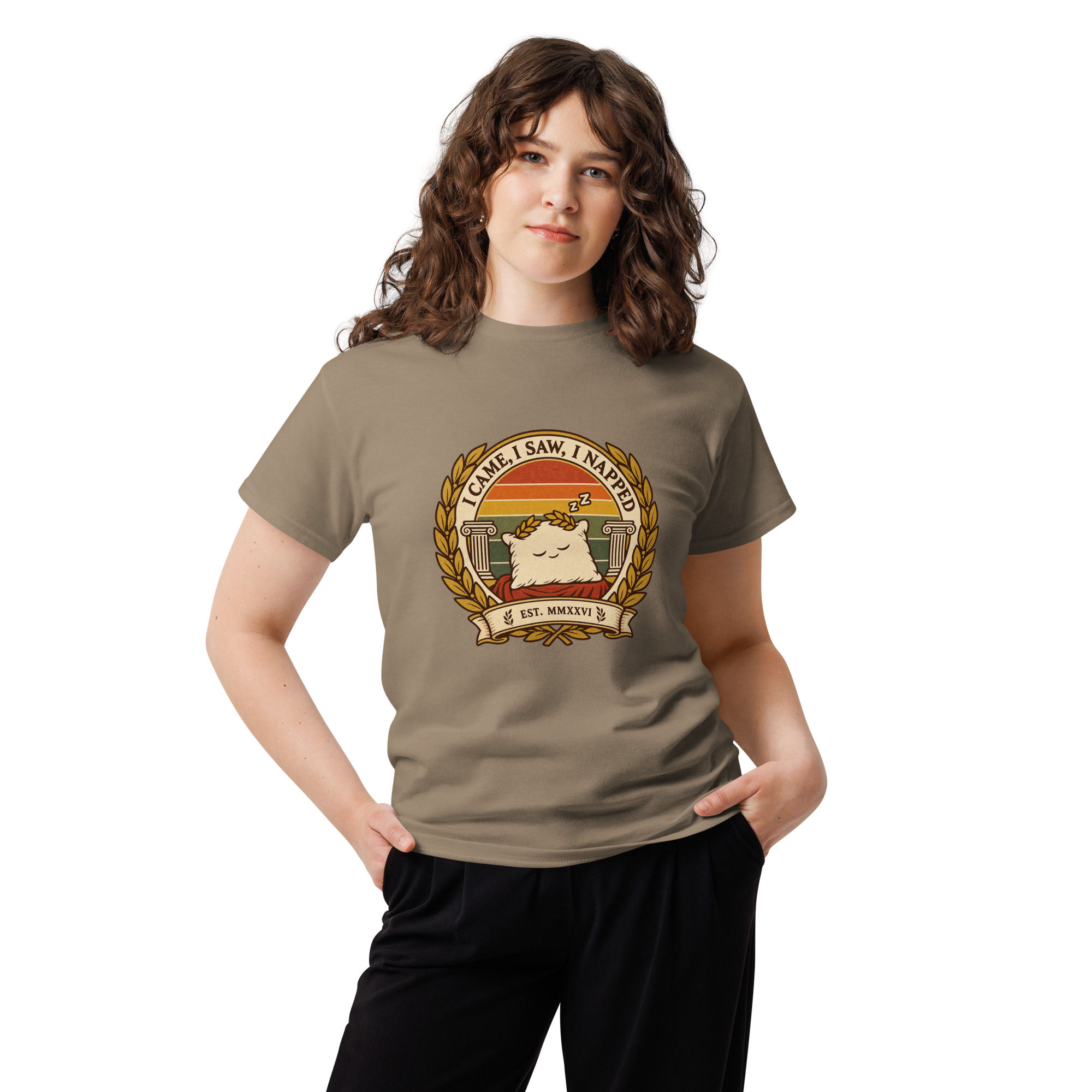 I Came I Saw I Napped Funny Retro Graphic T-Shirt