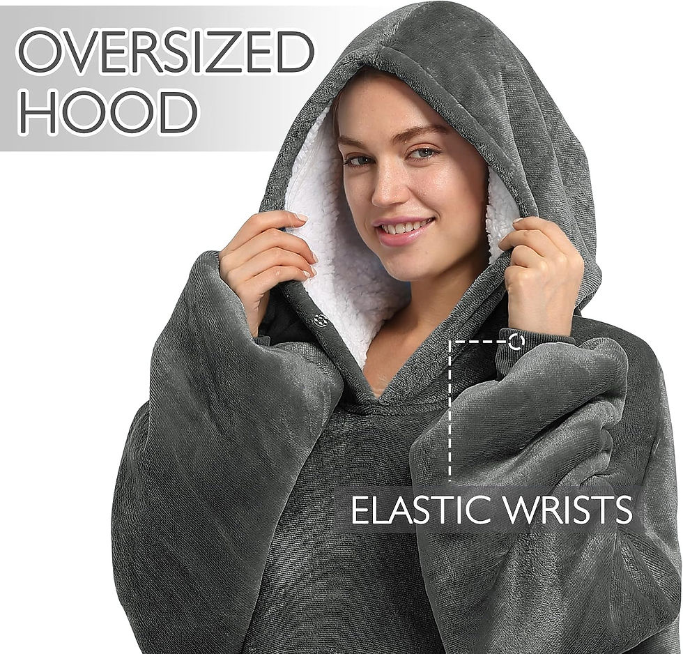 Thumbnail: Catalonia Oversized Blanket Hoodie Sweatshirt, Wearable Sherpa Lounging Pullover