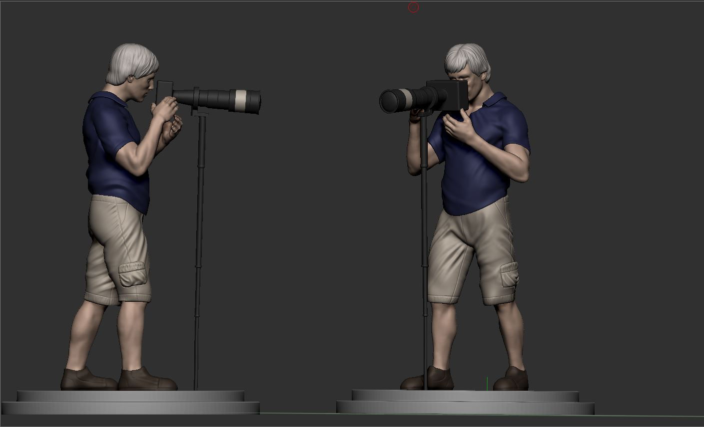 Cameraman Standing with stick