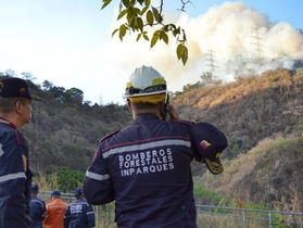 Continúan bomberos combatiendo incendio en El Ávila.