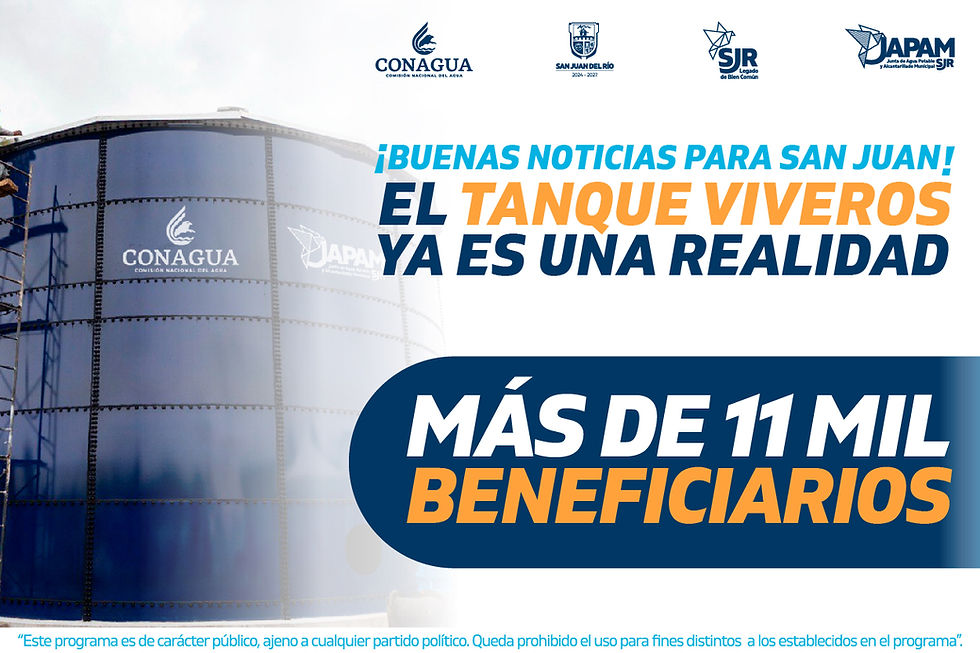 EL TANQUE VIVEROS YA ES UNA REALIDAD.
