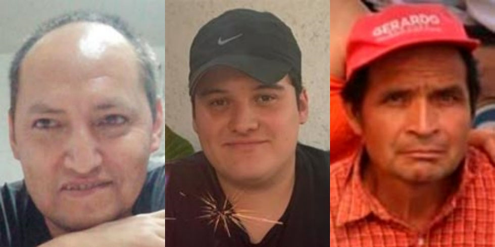 Asimismo, 3 adultos se encuentran como desaparecidos: Wuilliam Hernández Montiel de 37 años, desaparecido el 5 de este mes, Antonio Camacho Hernández de 56 años, desapareció el 10 de este mes y Ángel González Amaro de 40 años, desapareció el 15 de este mes.