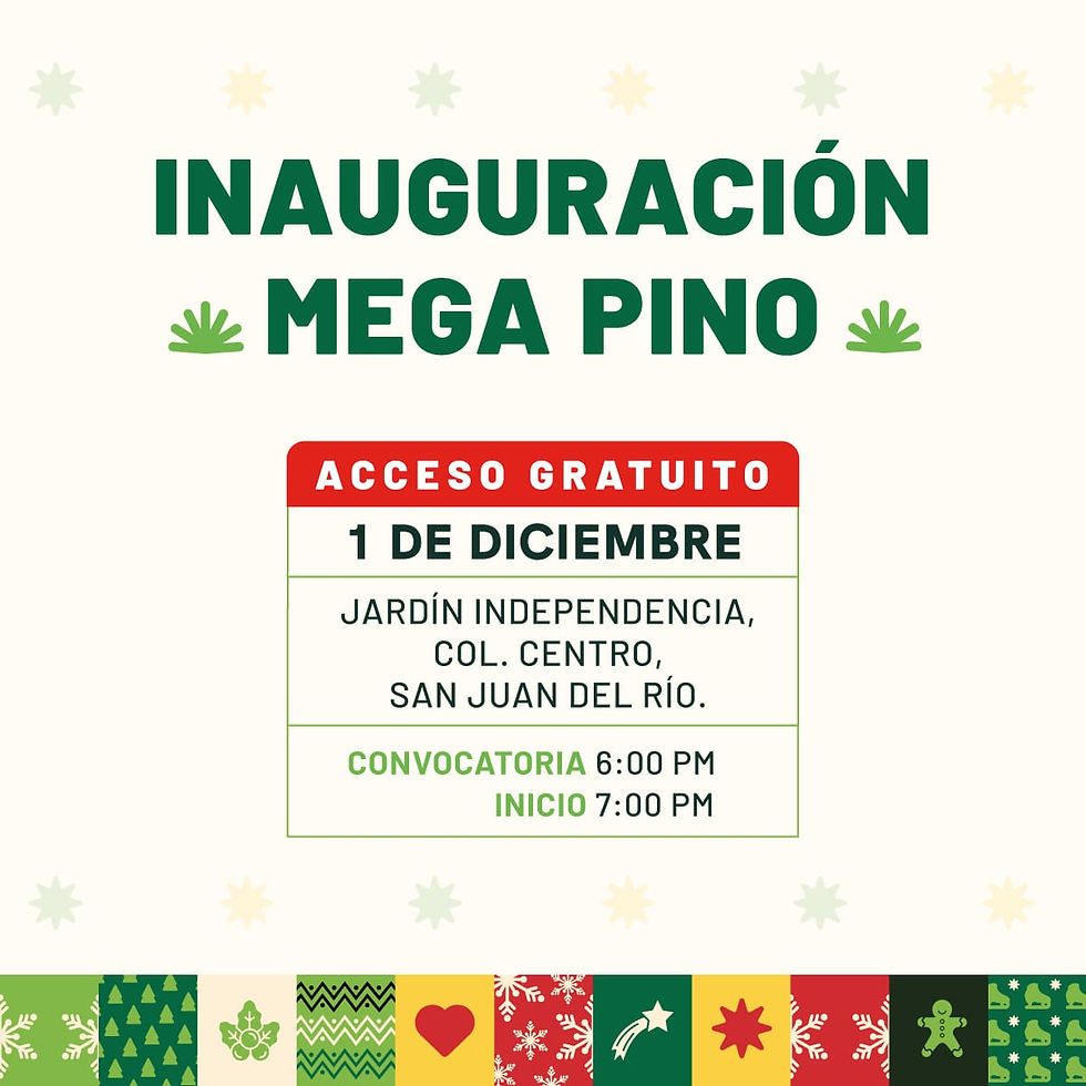 Este viernes primero de diciembre dará inicio el Festival Alegría 2023, el cual arrancará con el encendido del, alrededor de las 19 horas en la Plaza Independencia. El Festival -cuyo objetivo es fortalecer los valores, estrechar lazos familiares y compartir un ambiente de sano esparcimiento- forma parte del trabajo en equipo entre los Sistemas Estatal y Municipal para el Desarrollo Integral de la Familia, y el Gobierno Municipal de San Juan del Río.