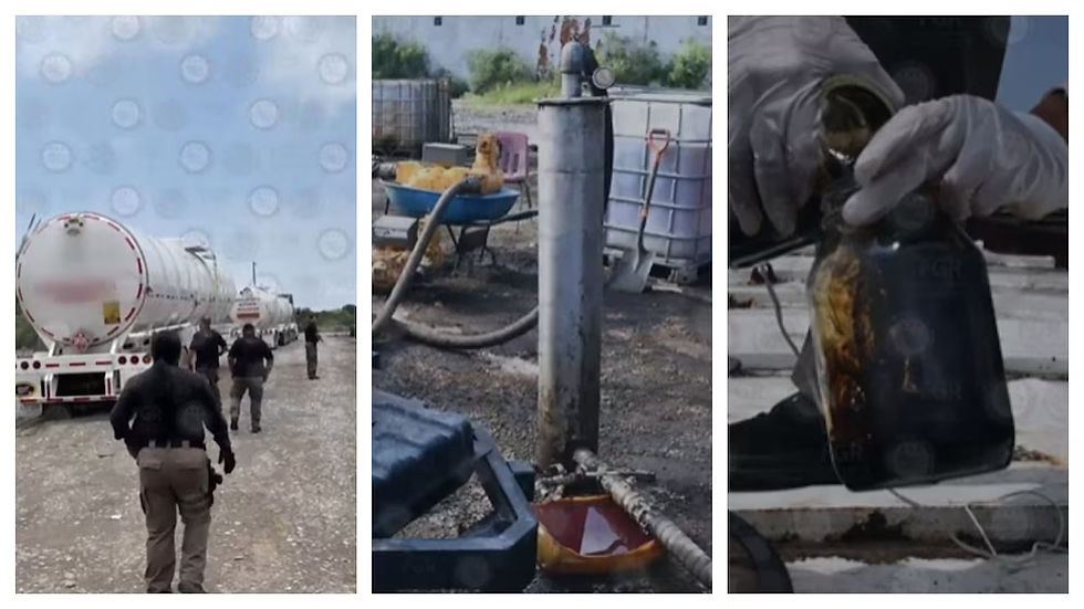 En un predio de Cadereyta, Nuevo León fueron iuncautados un millón de litros de huachicol Foto: Sedena.