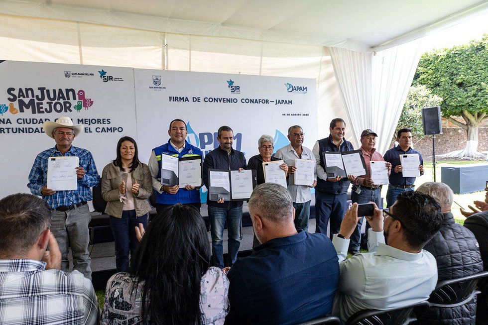 Firma del convenio de colaboración para implementar el programa “Raíces del Agua”, JAPAM y CONAFOR.