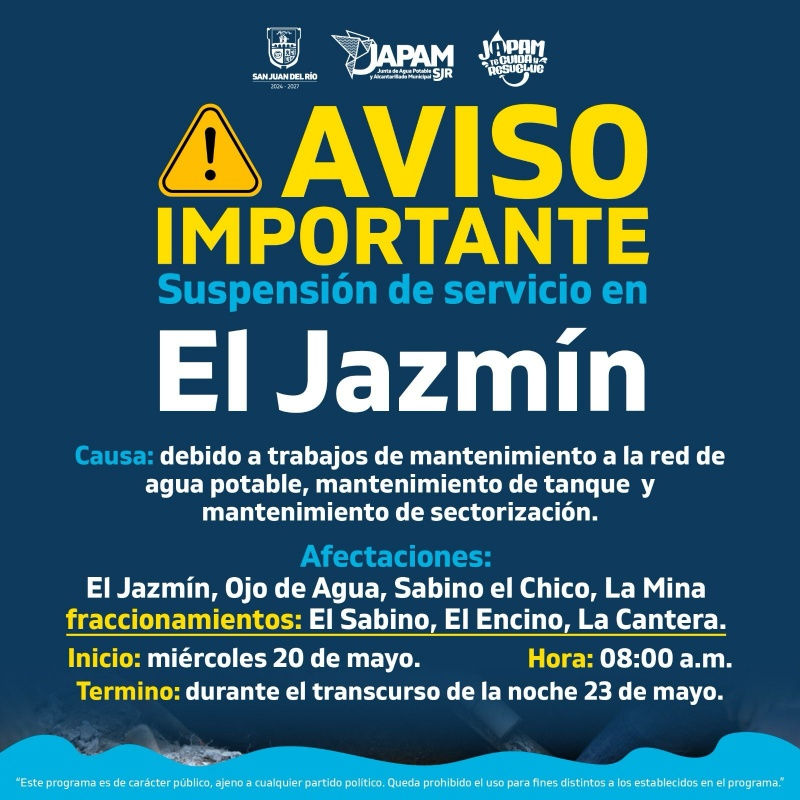 No vamos a dejar solas a las comunidades durante estos trabajos; por ello estaremos apoyando con pipas de agua potable en las zonas afectadas.