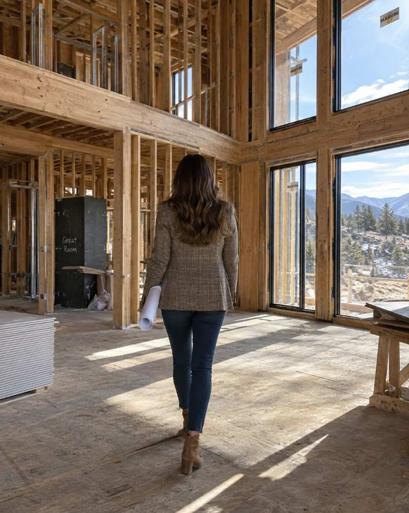 Construction administration site visit — Vanessa Empire Interiors working alongside the builder