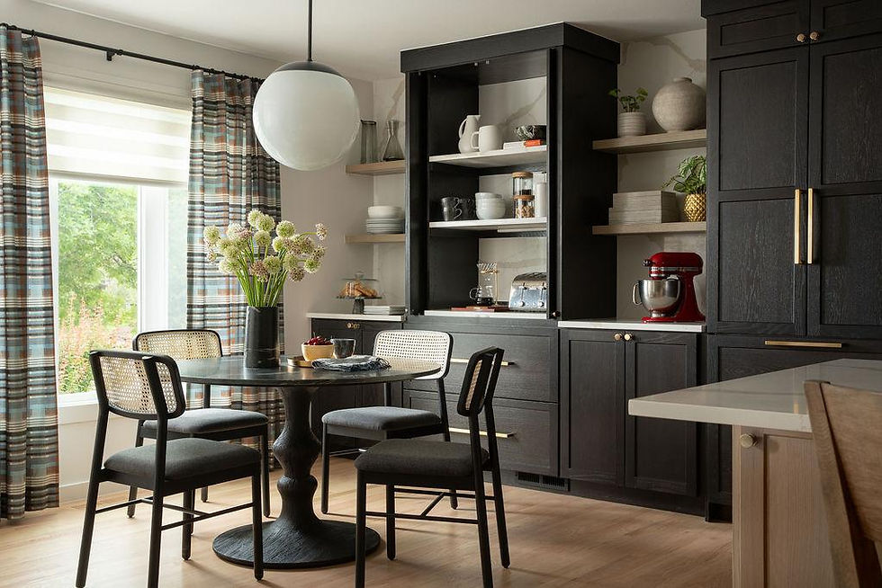 Interior designer Broomfield vignette — layered furniture, lighting, and accessories by Vanessa Empire Interiors.