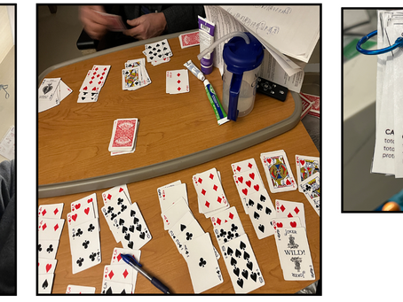 IV changing, canasta game, fat counts in chicken