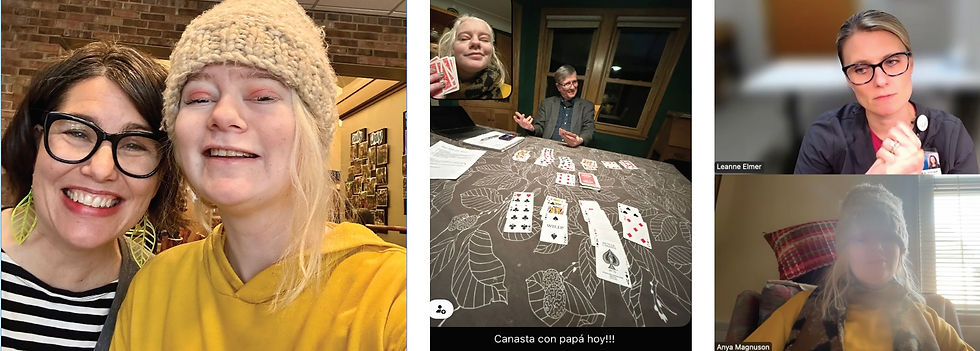 Methodist with Leslie, Canasta with Papa, and speech therapy with Leanne, of Mayo