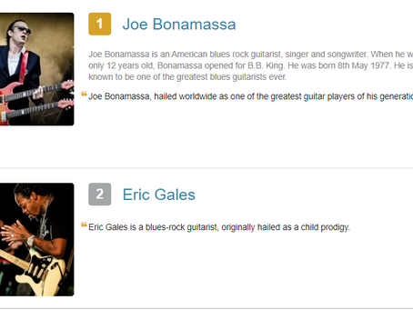 James Makes #4 on Gig Time Magzines Top Ten Blues Rock Guitarists.
