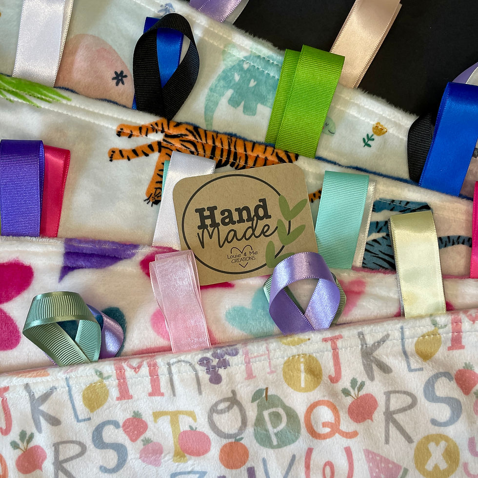 Thumbnail: Tiger Minky Sensory Tag Blanket, CPSC Certified