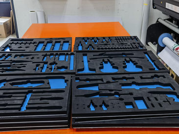 Professional foam shadowing cut to fit a tool drawer