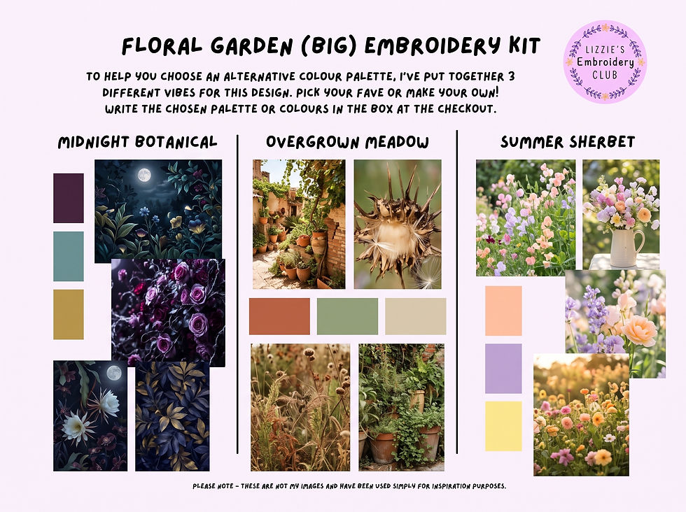 Thumbnail: Floral Garden (big) Embroidery Kit