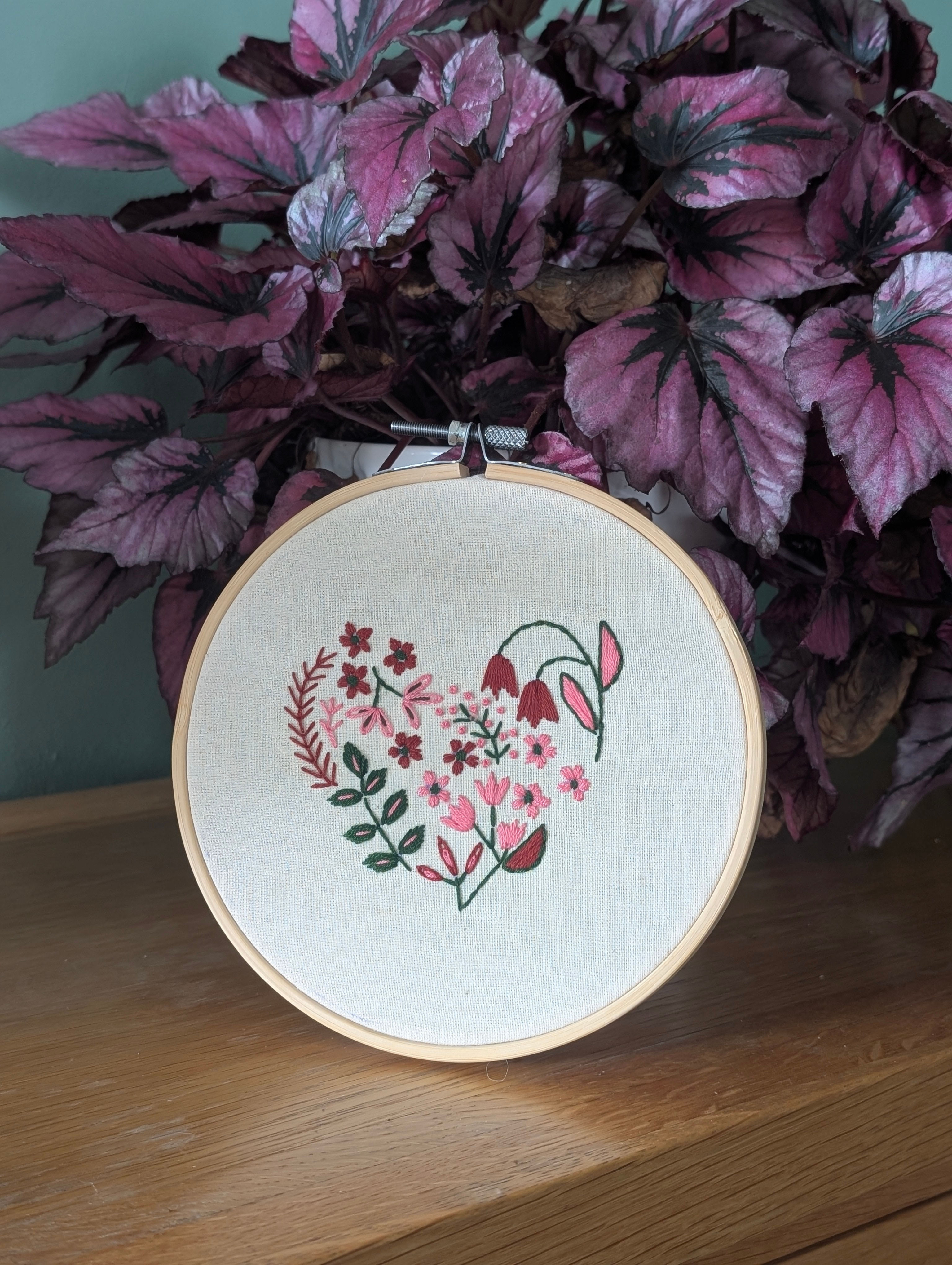 Floral Heart Embroidery Kit