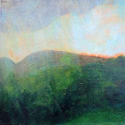 Rain, acrylic on canvas, 12 x 12, 2017