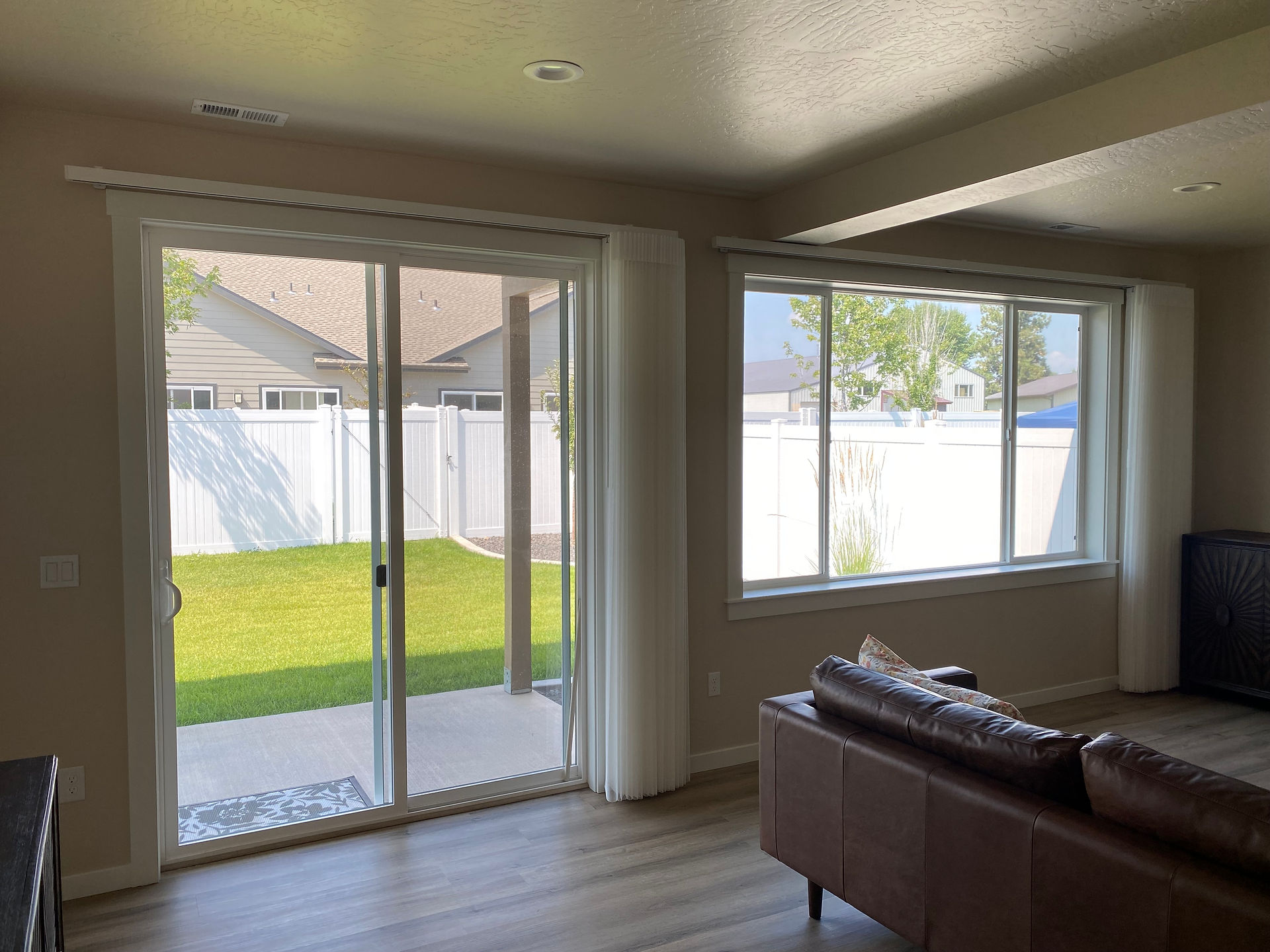 Smart Drape drawn open in Delcardo Village home