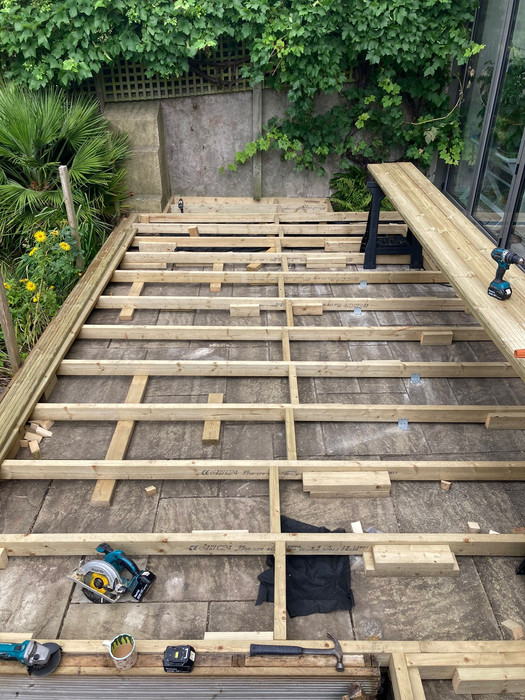 Frame built ready for the decking