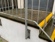 Close-up of metal fire escape 