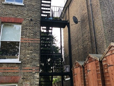 Black metal fire escape stairs 