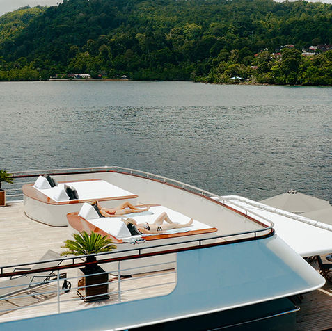 people laying on ship