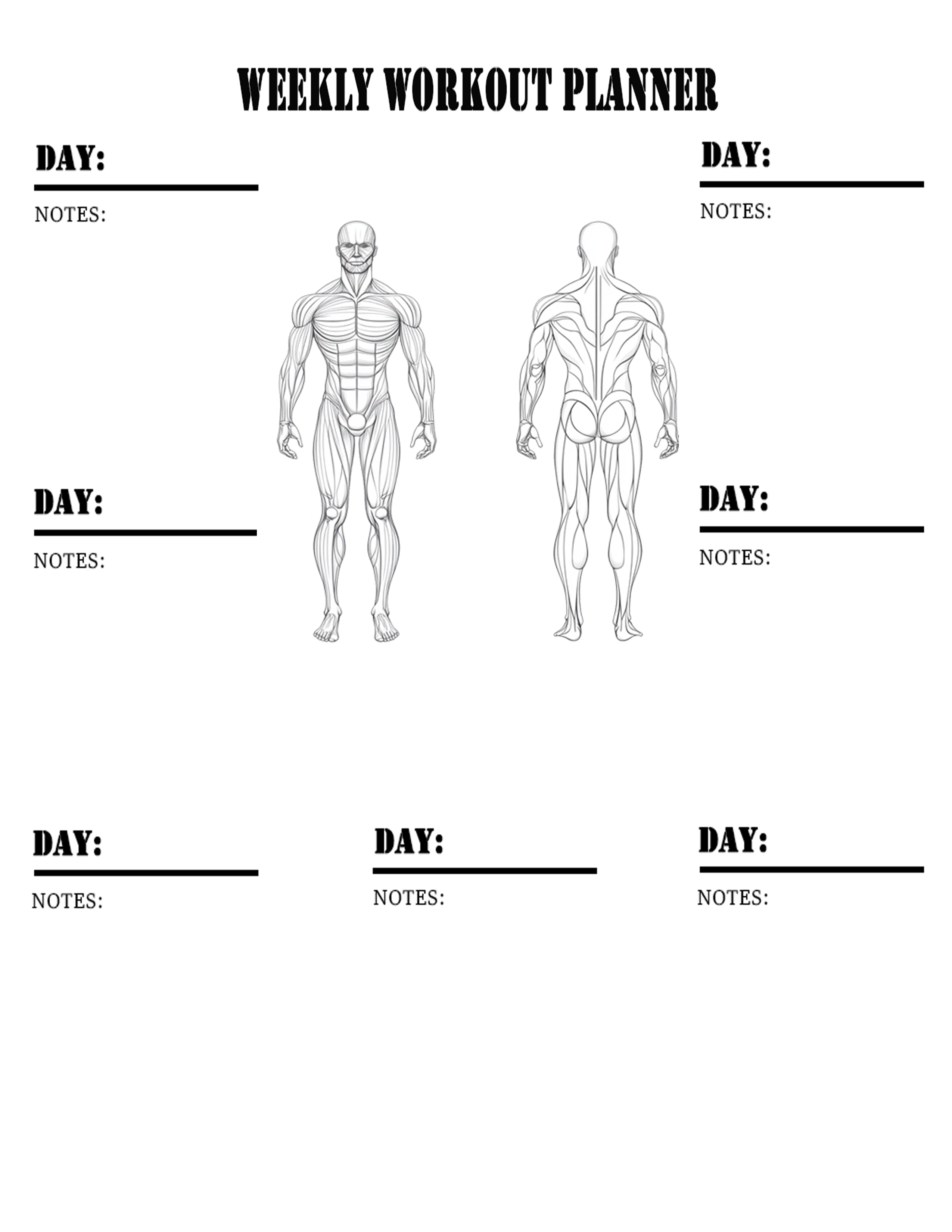 WEEKLY WORKOUT PLANNER