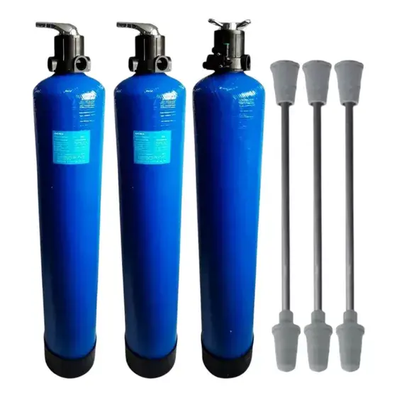 3 Filtros Tanques 7x35 De Fibra De Vidrio Con Valvulas