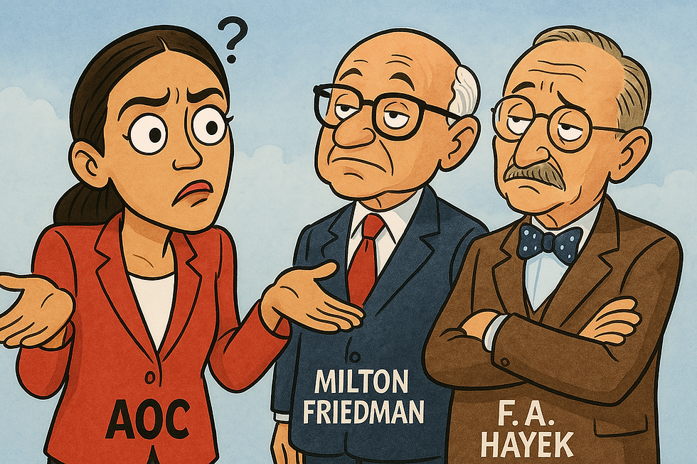 AOC questioning Friedman and Hayek