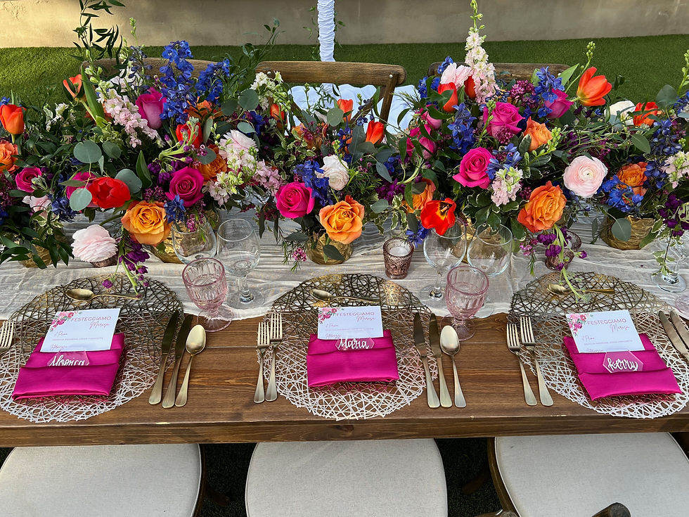 Tablescape Details with Floral Centerpieces and Place Settings