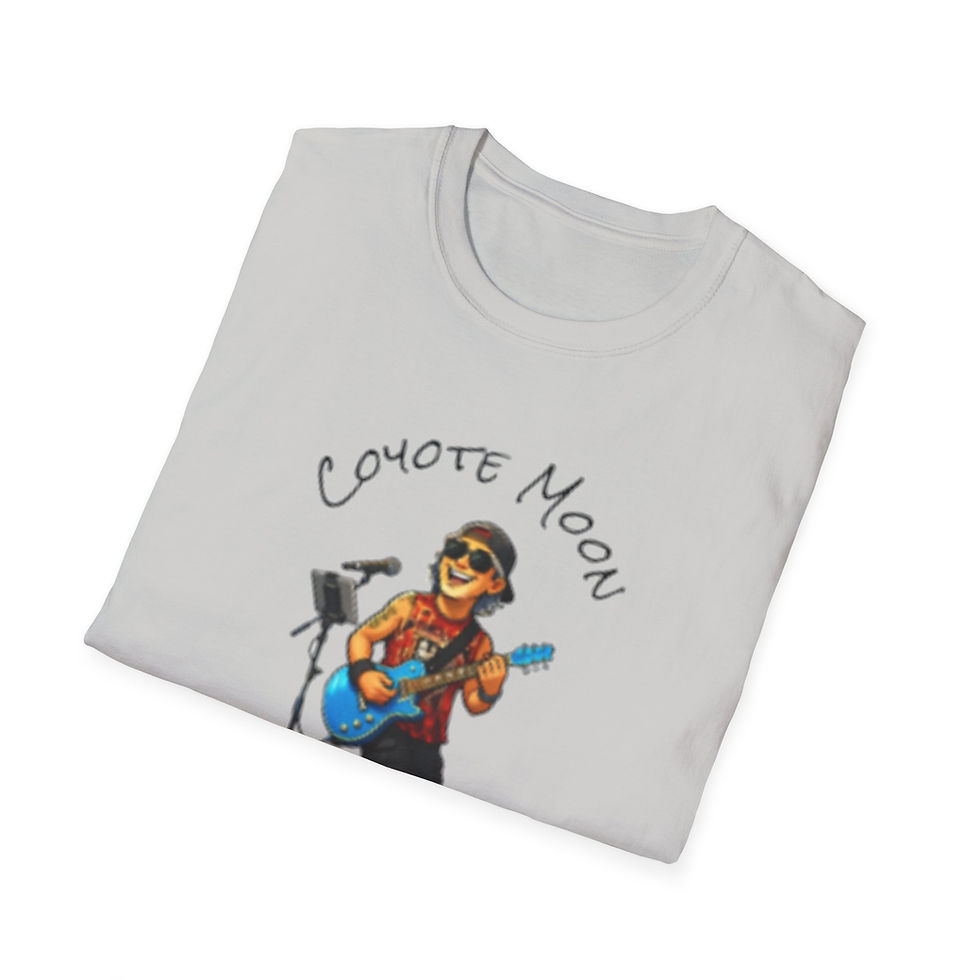 Thumbnail: T-Shirt — 'Coyote Moon' Musician Graphic Tee (Guitarist Illustration)