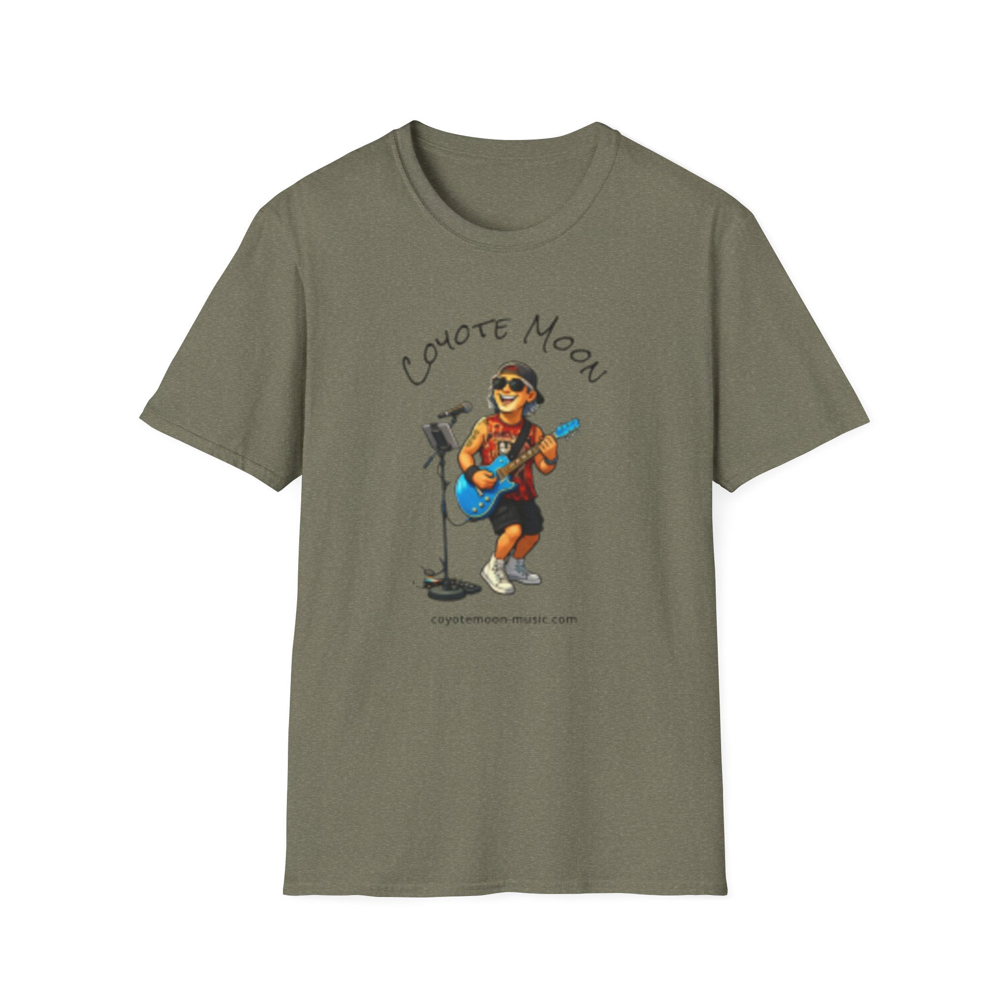 T-Shirt — 'Coyote Moon' Musician Graphic Tee (Guitarist Illustration)