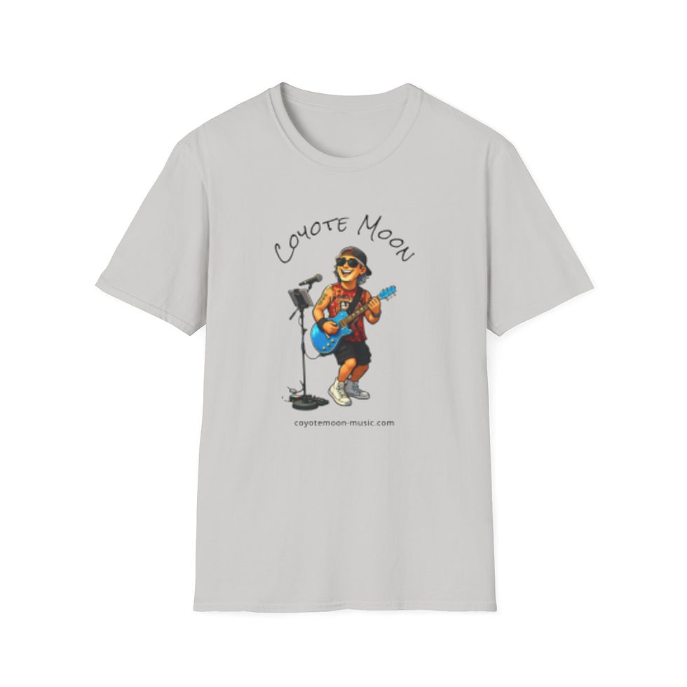 Thumbnail: T-Shirt — 'Coyote Moon' Musician Graphic Tee (Guitarist Illustration)