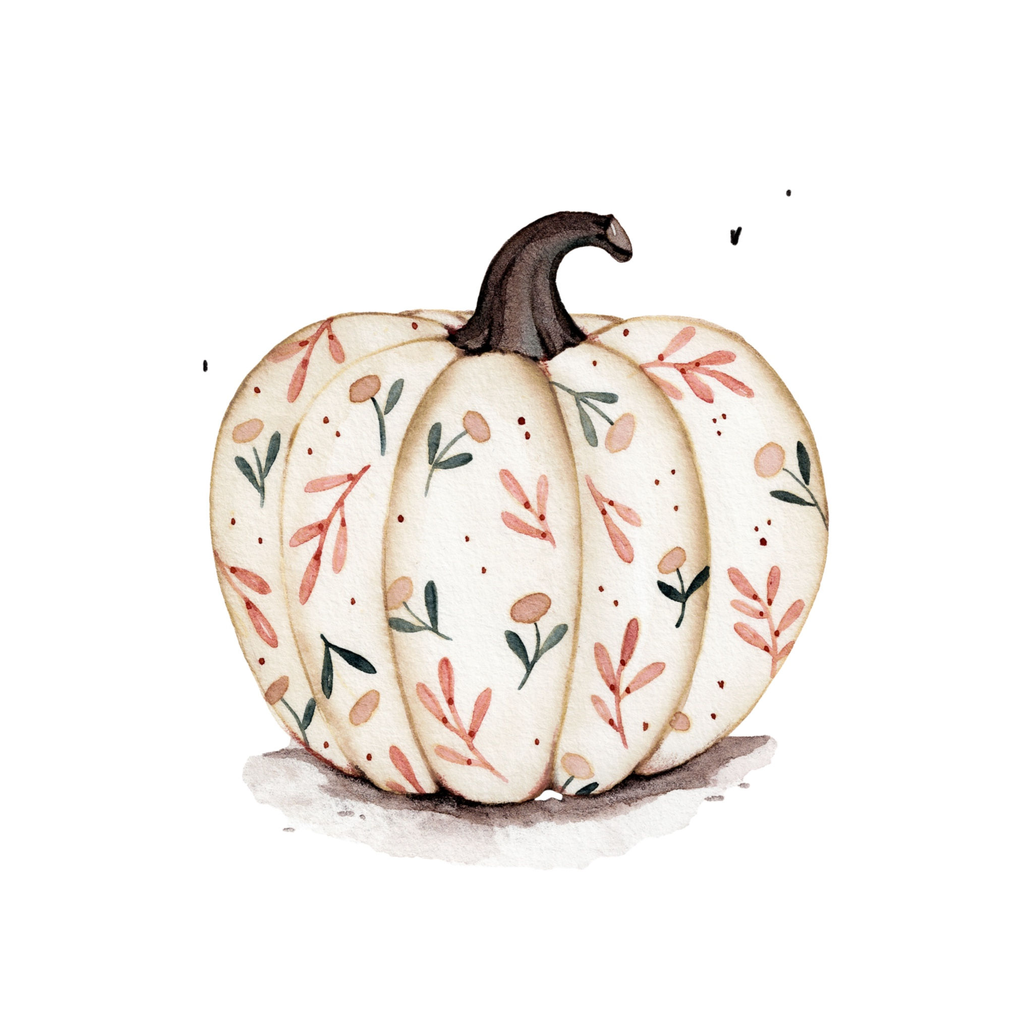 Watercolor Minis - floral Pumpkin