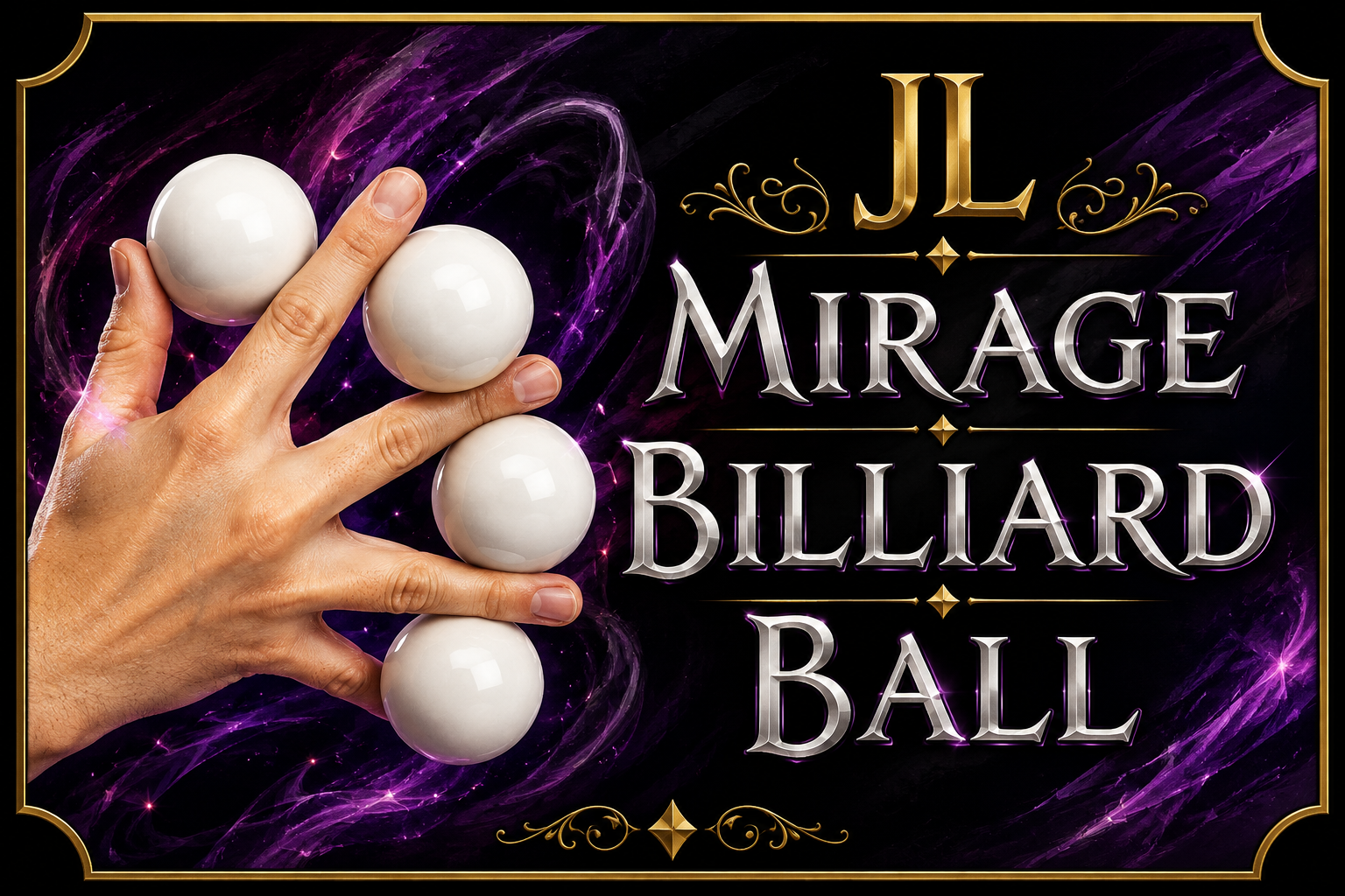 Mirage Billiard Balls by JL (WHITE, 3 Balls and Shell)