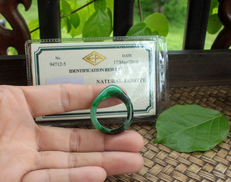Thumbnail: The Imperial Dragon Scale Ring, Rare Intensely Bright, Multicolored Green Saddle