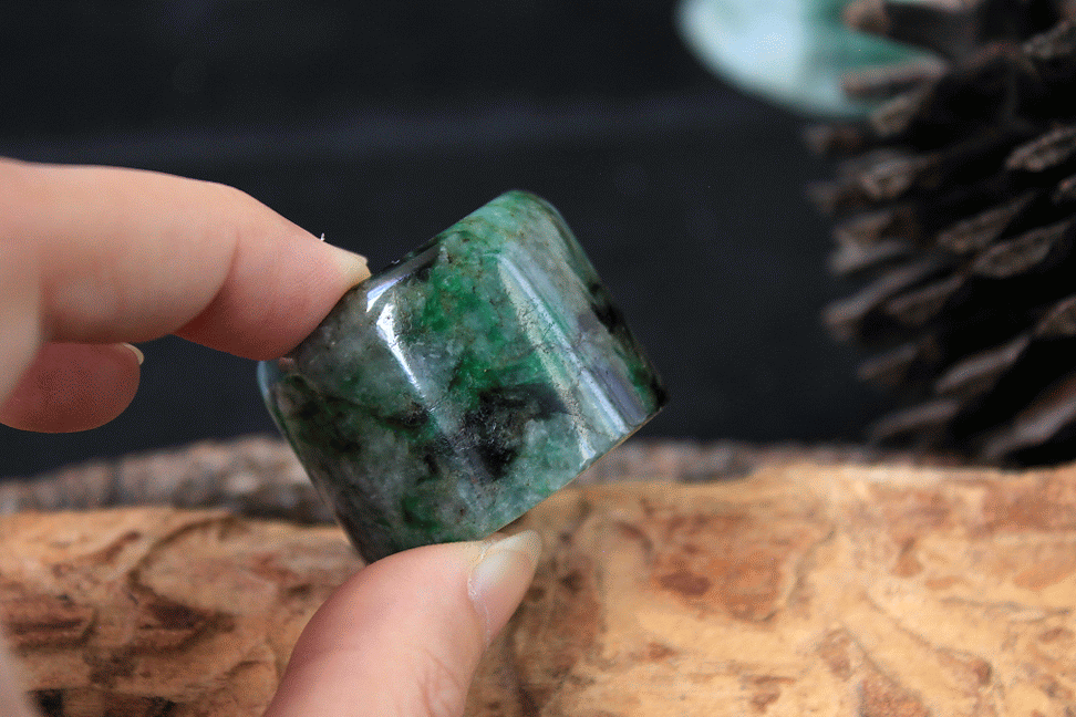 The Emperor s Thumb Ring, Rare Antique Chinese, Four Colored Jadeite Jade (Grade A) Hand Carved_7133