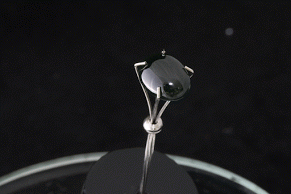 2.7 carat Grade A, Imperial Translucent Natural Black Omphacite Jadeite Jade cabochon_5404-ANIMATION