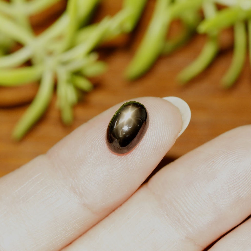 Thumbnail: 2.9 ct. Natural Unheated Thai Black Star Sapphire in Brass Holder Ring