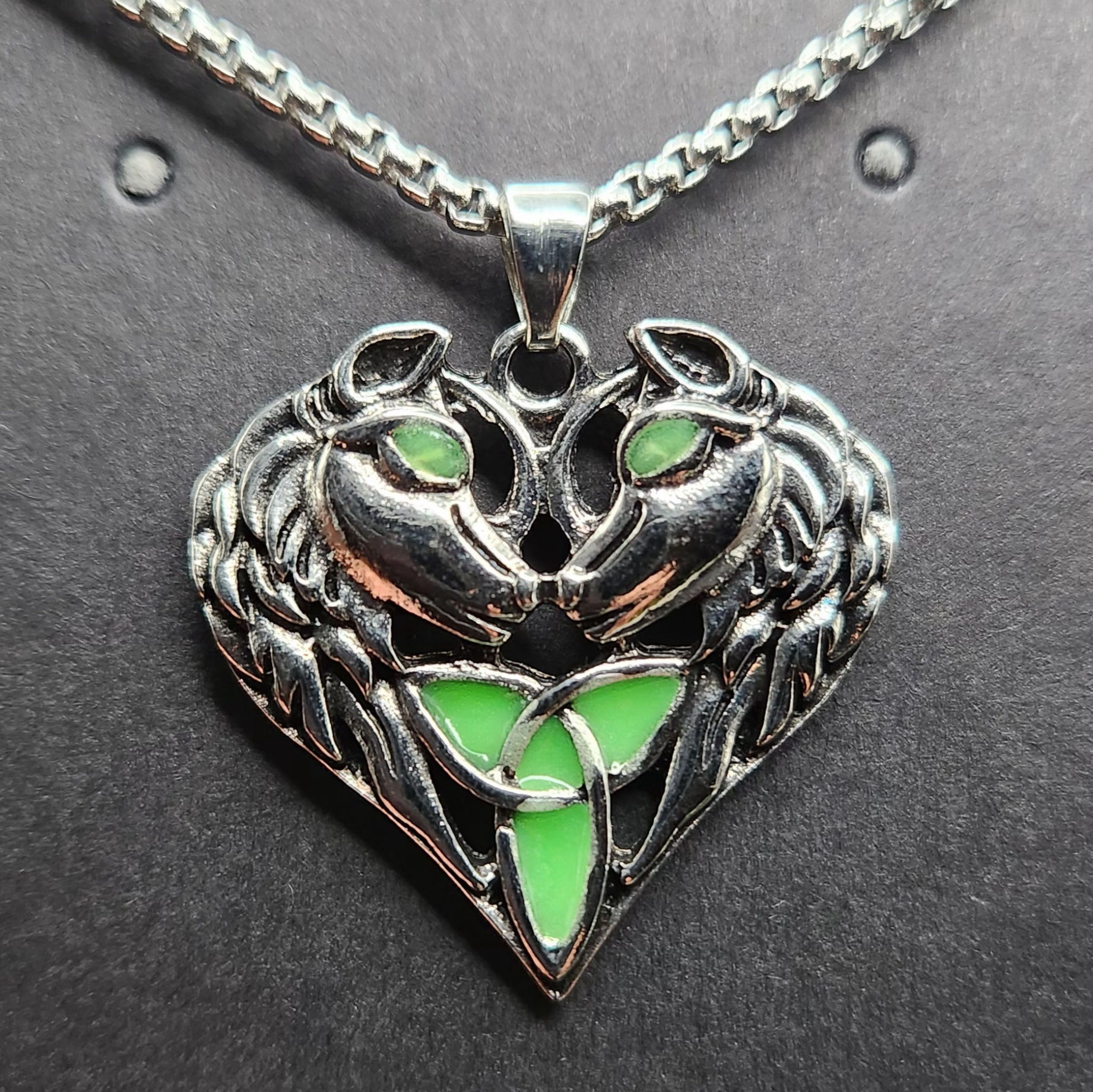 Wolf Heart Celtic Knot Necklace