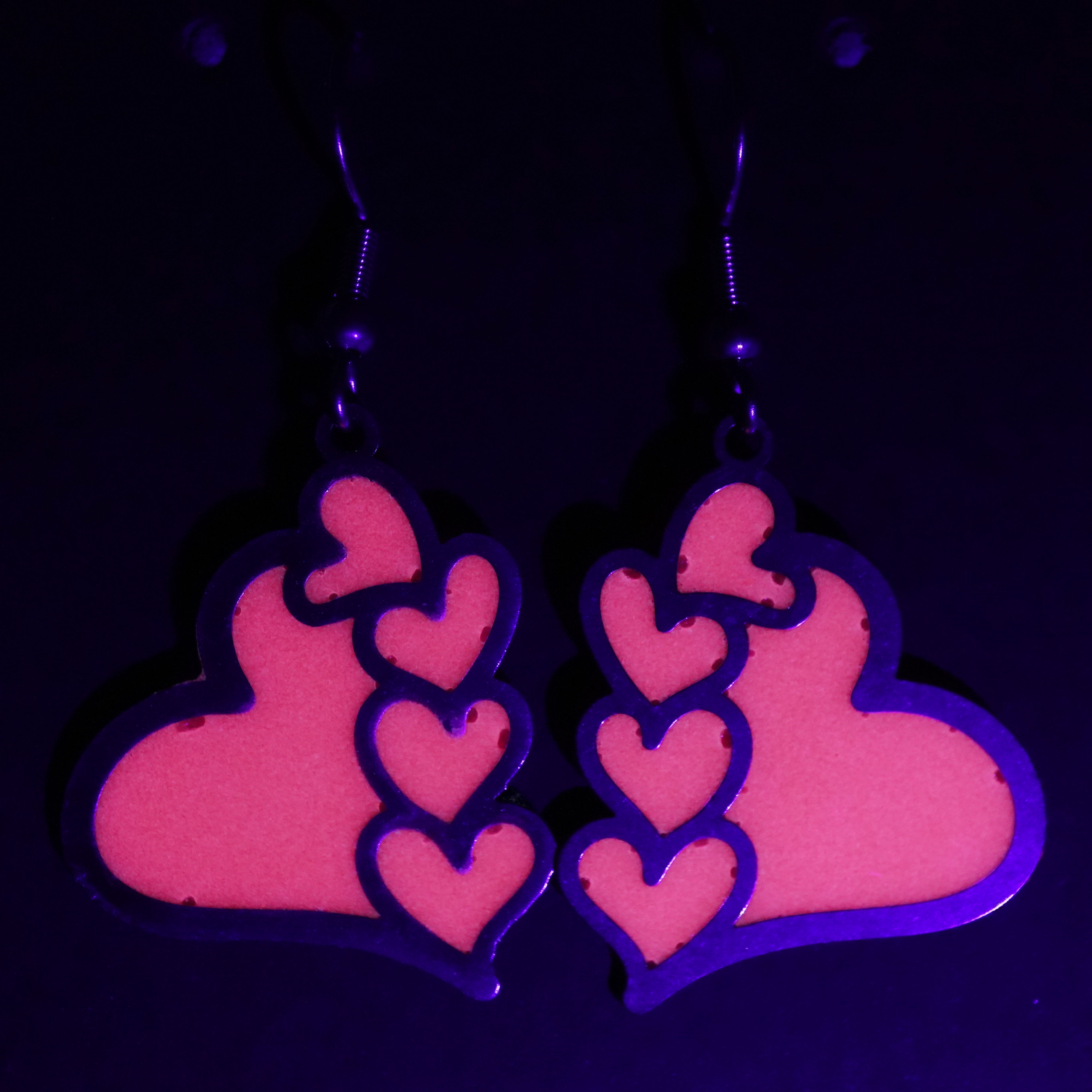 Large Pink Heart Earrings