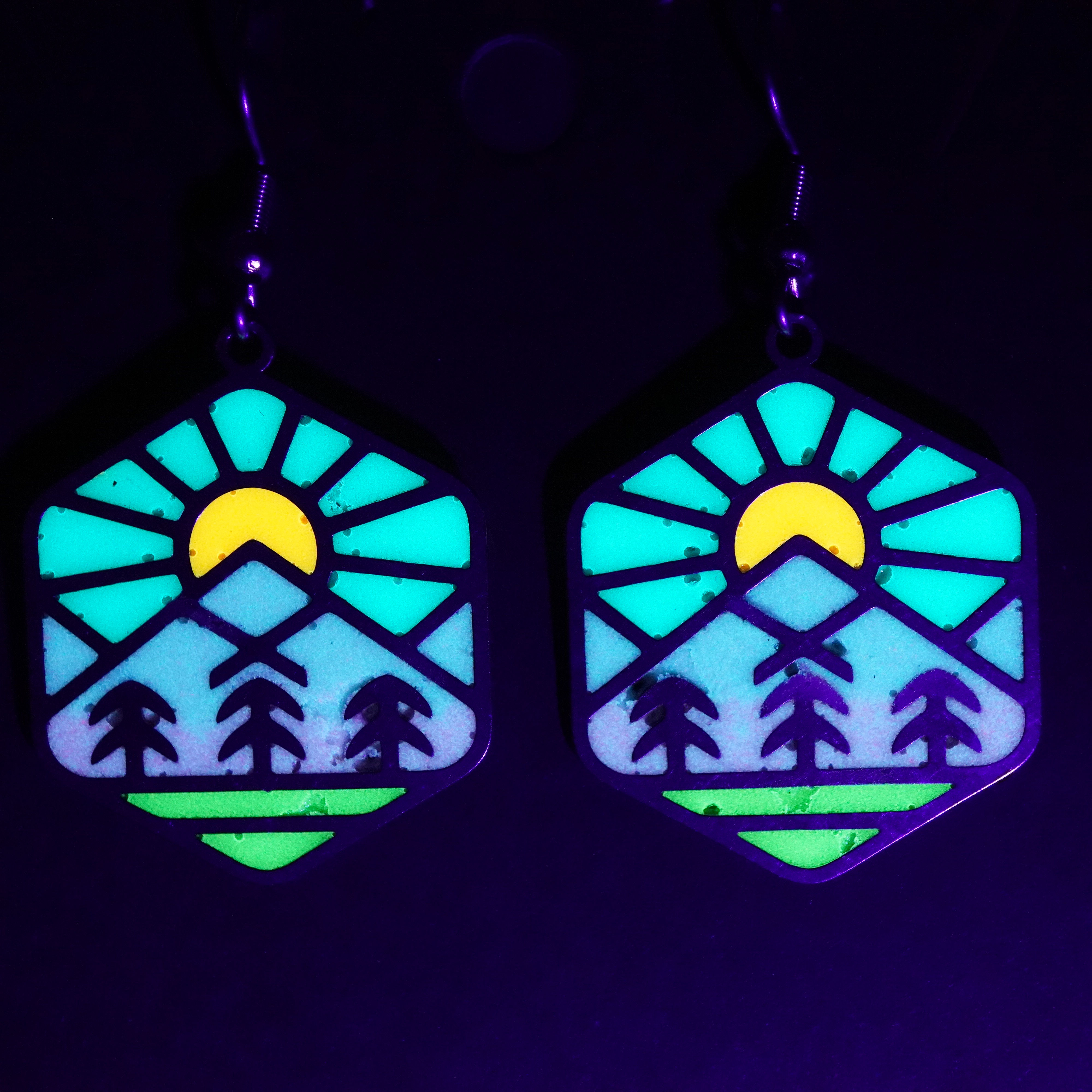 Hexagon Mountain Earrings